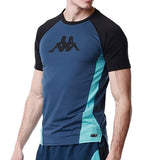 KAPPA T-SHIRT UOMO KOMBAT BAER Navy/Black/Turquoise